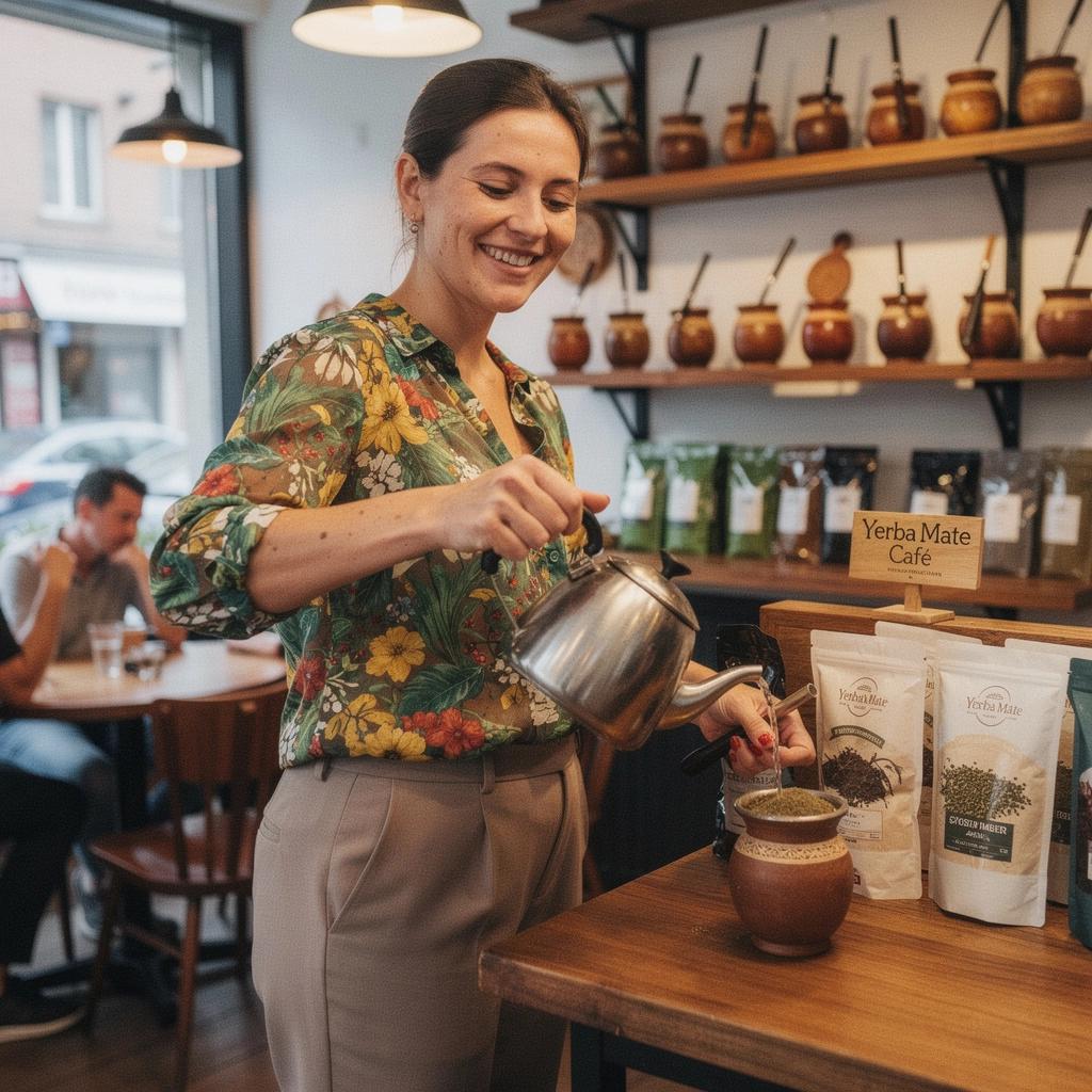Friss zöld fűszeres jegyekkel tarkított yerba mate ital.