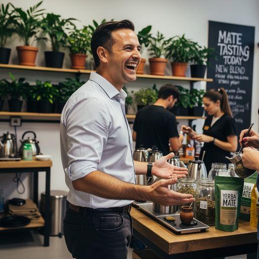 Yerba mate növény, zöld levelekkel a napfényben.